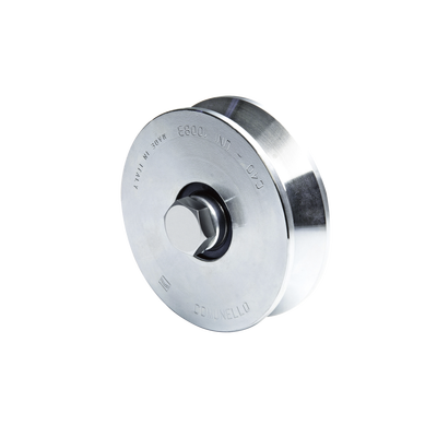 1150-2040-001 Rueda de 10 cm SIN Soporte Para Puertas Corredizas de Hasta 425 Kg / Canal Tipo "V"