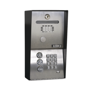 1802-090 Audioportero Telefónico DKS Con Directorio / 100 Números Telefónicos / Control Para 2 Puertas / Gabinete Para Sobreponer / Marcación a 16 Digitos / Linea análoga o digital