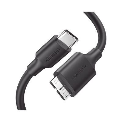 20103 Cable USB Tipo C 3.0 a Micro Tipo B | 1m |Carga Rápida | 5 Gbps | Transferencia de Datos | Blindaje Interior Múltiple | Compatible con Disco Duro Externo, Portátiles, Seagate, Nikon, Canon.