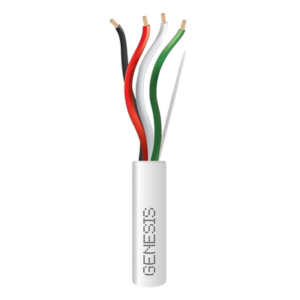 Bobina de 152 Metros (500 Pies) / Cable de Cobre / 4 x 18 AWG / Riser / Color Blanco / Para Aplicaciones de Alarmas de Intrusión/Control de Acceso/ Automatización / Interfonos y Tv Porteros