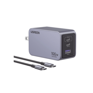 25873 Cargador de 100W serie Nexode Pro | 3 Puertos de Carga Rápida | 2 USB-C | 1 USB-A | Tecnología GaNInfinity | PD3.1 de 100W / QC4.0 | Tecnología de Protección Térmica | Optimiza la Carga | Caja de Aluminio | Incluye Cable