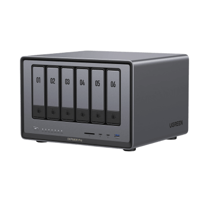 25898b NAS UGREEN NASync DXP6800 Pro / Intel Core i5-1215U 10 Núcleos / 6 Bahías SATA + 2 M.2 NVMe / 2 Puertos Thunderbolt 4 / 2 Puertos 10GbE / 8K HDMI / PCIe 4.0 x4 / DDR5 Hasta 64GB / Compatibilidad Multiplataforma