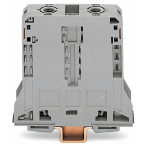 285-195 Borna de Paso para Corrientes Elevadas, 95 mm², POWER CAGE CLAMP, 2 Puntos de Conexión, 232 A, 1000 V, Montaje Carril DIN 35x15, Gris