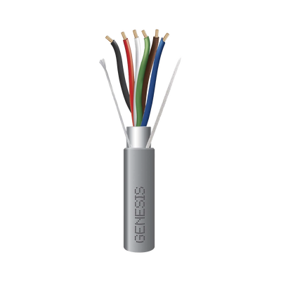 3206-1109 Bobina de 305 Metros (1000 Pies) de Cable 6 x 22 AWG / Blindado / Plenum de Color Gris / Aplicaciones de Audio, Seguridad y Control