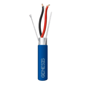 Bobina de 305 Metros (1000 Pies) de Cable 2 x 18 AWG / Plenum / BLINDADO / Tipo FPLP, CMP, CL3P / Color Azul / Para Aplicaciones en Sistemas de Seguridad, Audio, Control y otras Aplicaciones
