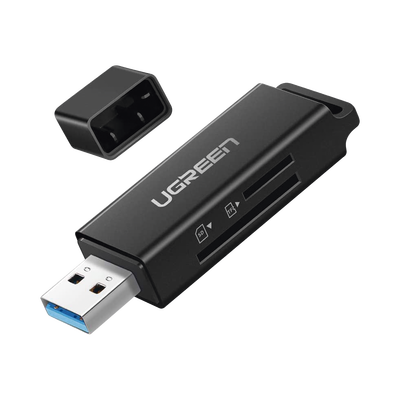 40752 Lector de tarjetas SD portátil USB 3.0 de doble ranura / adaptador de tarjeta de memoria flash concentrador para TF SD Micro SD SDXC SDHC MMC RS-MMC Micro SDXC Micro SDHC UHS-I