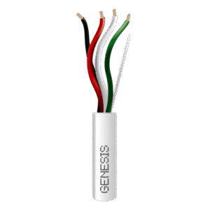 Bobina de 152 Metros (500 Pies) de Cable / 4 x 16 AWG / Cable Audacious / Riser / Libre de Oxígeno / Color Blanco / Aplicaciones de Alarmas de Intrusión y Automatización