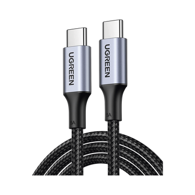 70427 Cable USB-C a USB-C | 1 Metro | Carga Rápida de hasta 100W | Transferencia de datos 480 Mbps | PD3.0 | QC4.0/3.0/2.0 | FPC | AFC | Protección Integrada| Caja de Aluminio | Nylon Trenzado | Amplia Compatibilidad | Color Negro.