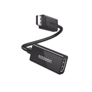 70694 Convertidor DisplayPort a HDMI 4K@60Hz | 3D | HDR | Blindaje Interno | Botón Liberador | Largo 25 cm (9.84 Pulgadas) | Carcasa de ABS | Plug & Play.