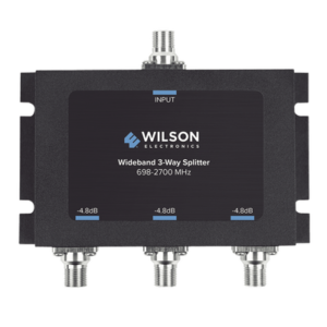 850-035 Divisor de potencia de 3 vías para la distribución de señal a tres antenas de servicio | 4.8 dB de pérdida por puerto | Conectores F hembra