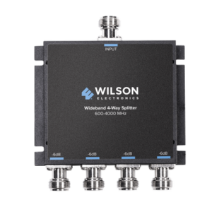 Divisor de potencia de 4 salidas, 50 Ohm, 600-4000MHz con conectores N-Hembra.