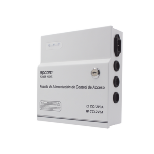ac-ps-t12-05 Fuente de Poder / 1 Salida 11-15 Vcc / 5 A / Temporizador Integrado / Con Capacidad de Batería de Respaldo / Requiere Batería / Aplicaciones en sistemas de control de Acceso