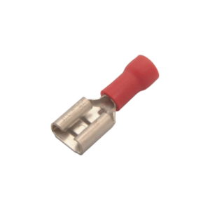 ae51231 Terminal tipo hembra aislada 0.250 / 22 - 16 AWG / Rojo / Para baterías con teminal F1 / Paquete de 25 piezas.