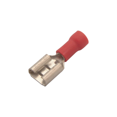 ae51231 Terminal tipo hembra aislada 0.250 / 22 - 16 AWG / Rojo / Para baterías con teminal F1 / Paquete de 25 piezas.