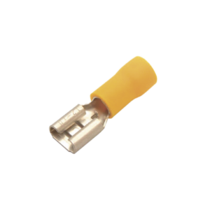 ae55096 Terminal tipo hembra aislada 0.250 / 12 - 10 AWG / Amarillo / Para baterías con terminal F1 / Paquete de 25 piezas.