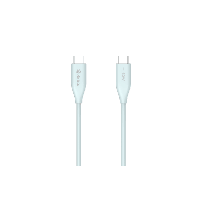 ak-pac6s-b-1m Cable de Carga USB-C a C 1 Metro (3.28 Pies) / Tecnología GaN (Nitruro de Galio / Fast-Charging / Potencia 60W / Velocidad Transferencia 480 Mbps / Material Silicona No Tóxica / Conector Aluminio Anodizado