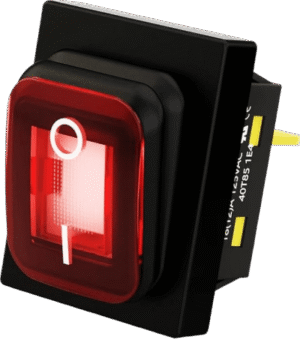 Interruptor tipo Switch con Led Color Rojo / IP65 / Diseño Industrial / NO, COM, NC / Terminales tipo F1