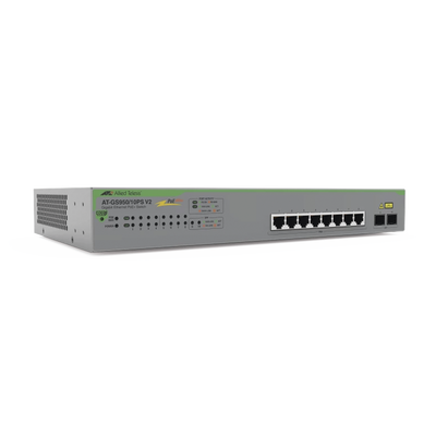 at-gs950-10ps-v2-10 Switch PoE+ Gigabit WebSmart de 10 puertos 10/100/1000 Mbps (2 x Combo) + 2 puertos gigabit SFP (Combo), 75 W