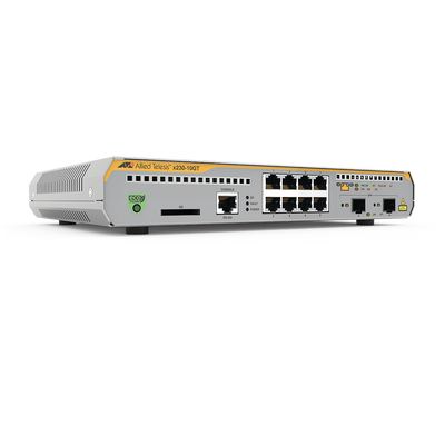 at-x230-10gt-10 Switch Administrable Capa 3, 8 puertos 10/100/1000 Mbps + 2 puertos SFP Gigabit