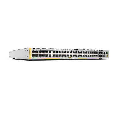 at-x510-52gpx-10 Switch PoE+ Stackeable Capa 3, 48 puertos 10/100/1000 Mbps + 4 puertos SFP+ 10 G, 370 W, fuente redundante