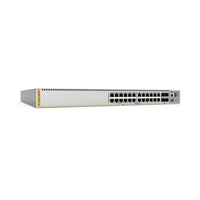 at-x530l-28gpx-10 Switch Inteligente Empresarial para Distribución, PoE+, Stackable, Capa 3, 24 puertos Gbps + 4 puertos SFP+ 10 G, 740 W, Doble fuente PSU, Serie x530L