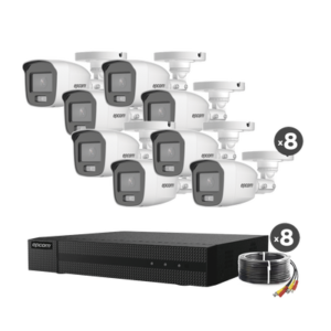 b8-kit8-cv-a Kit TurboHD 1080p / DVR 8 Canales / 8 Cámaras Bala ColorVu con Microfono Integrado / Fuente de Poder / Accesorios de Instalación