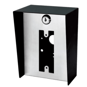 bp-611 Gabinete para Montaje en Poste ENFORCER / Carcasa de Acero con Pintura en Polvo / Placa Frontal de Acero Inoxidable con Bisagra / IP65 Impermeable / Incluye Herrajes de Montaje y 2 Llaves / Compatible con Dispositivos de Formato Angosto y Ancha