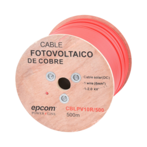cbl-pv-10r-500 Carrete de 500 Metros / Cable Fotovoltaico Rojo / Material COBRE / 6mm² (10AWG) / 2000 Vcc