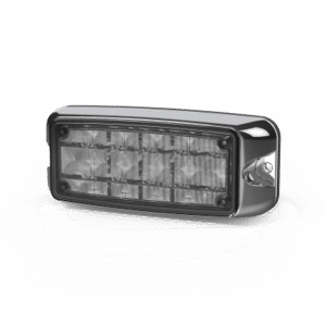 Luz De Advertencia De 5x2" 10 Led, Rojo/Claro, Bisel Cromado, Lente Transparente