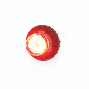 Estrobo Oculto de 12 LED, Rojo/Claro, Bisel Negro, Lente Transparente