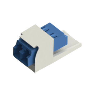cmdslcziw Módulo Acoplador LC Duplex, para Fibra Óptica Monomodo OS1/OS2, Tipo Mini-Com, Color Blanco Mate