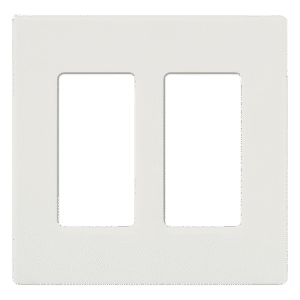 Placa de pared 2 espacios, para atenuador (dimmer), apagador ó control remoto inalámbrico LUTRON.