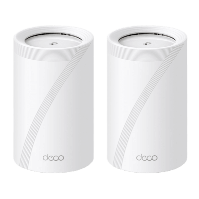 deco-be65-2pack KIT 2 Routers Inalámbrico MESH Interior para Hogar / Triple Banda Wi-Fi 7 BE9300 Mbps / 2 Puerto 2.5 Gigabit WAN/LAN / 4 Antenas Internas / Operación Multi-Link MLO / Administración Mediante la App Deco (iOS, Android) / HomeShield