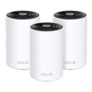 deco-xe75pro-3pack Router Inalámbrico MESH Interior para Hogar / Doble Banda Wi-Fi 6E AX5400 Mbps / 3 Puerto Gigabit WAN/LAN / 4 Antenas Internas / Administración Mediante la App Deco (iOS, Android) / Protección HomeShield