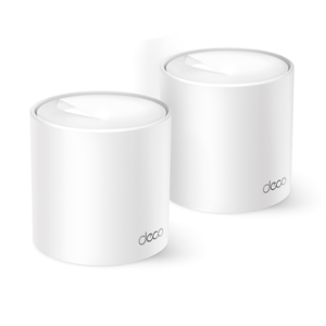 decox10-2pack Kit 2 Routers Inalámbricos MESH Interior para Hogar / Doble Banda Wi-Fi 6 AX1500 Mbps / 2 Puerto Gigabit WAN/LAN / 2 Antenas Internas / Administración Mediante la App Deco (iOS, Android) / Protección HomeShield