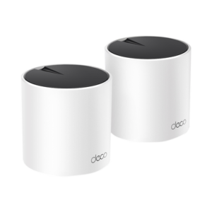 decox55-2pack Kit 2 Routers Inalámbricos MESH Interior para Hogar / Doble Banda Wi-Fi 6 AX3000 Mbps / 3 Puerto Gigabit WAN/LAN / 2 Antenas Internas / Administración Mediante la App Deco (iOS, Android) / Protección HomeShield