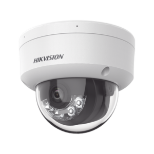 [Dual Light] Domo IP 2 Megapixel / Lente 2.8 mm / 30 mts IR + 30 mts Luz Blanca / Micrófono Integrado / Antivandálico IK08 / ACUSENSE Lite / Exterior IP67 / H.265 / PoE / ONVIF / Micro SD