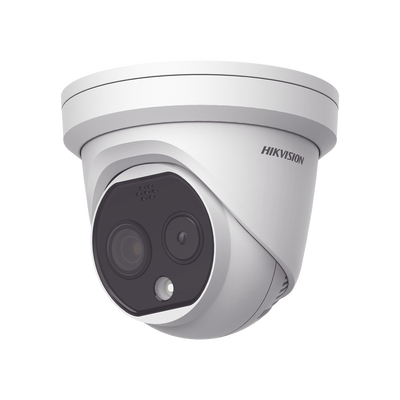 ds-2td1217-2-qa Turret IP Dual / Térmica 1.8 mm (160 x 120) / Óptico 2 mm (4 Megapixel) / Detección de Personas 53 mts / 15 mts IR / Exterior IP67 / PoE / Termométrica / Detección de Temperatura / Sirena y Luz / Micro SD 32 GB Incluida
