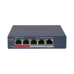 ds-3e1105p-ei-m Switch PoE+ / Monitoreable / 4 Puertos 10/100 Mbps PoE+ / 1 Puerto 10/100 Mbps Uplink / Configuración Nube Hik-PartnerPro / Modo Extendido hasta 300 Metros / 45 W