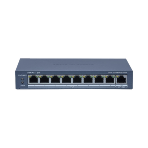 ds-3e1309p-ei-m Switch PoE+ / Monitoreable / 8 Puertos 10/100 Mbps PoE+ / 1 Puerto 1000 Mbps Uplink / Configuración Nube Hik-Partner Pro / Modo Extendido hasta 300 metros / 60 W