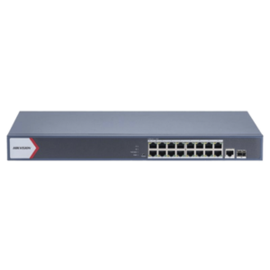 ds-3e1518p-ei-m Switch Gigabit PoE+ / Monitoreable / 16 Puertos 1000 Mbps PoE+ / 1 Puerto 1000 Mbps de Uplink / 1 Puerto SFP / Configuración Nube desde Hik-PartnerPro / Modo Extendido hasta 300 Metros / 130 Watts