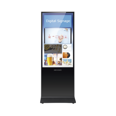 ds-d6055ul-b-sin Pantalla de 55" 4K para Publicidad Digital / Base para Piso (Totem) / Puertos USB / Entrada de Video HDMI y VGA / WiFi / Altavoz Integrada