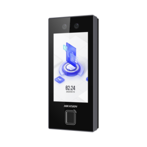 Terminal Facial Min Moe con LECTOR DE HUELLAS y Tarjetas MIFARE / 3000 Rostros / 3000 Huellas / Pantalla 4.5" / Administrable en la Nube con Hik-Connect Teams  / Exterior IP65  / PoE / WiFi / HIK-IA / SIP Estandar
