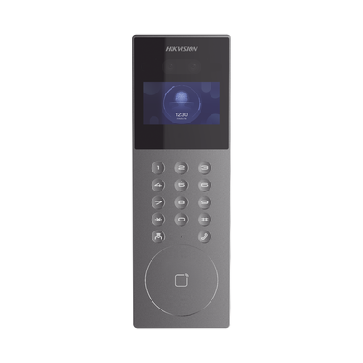 ds-kd9203-e6 Videoportero IP Multiapartamento con Reconocimiento Facial / Llamada a App HikConnect (requiere monitor) / Protección IP65 / Apertura por Rostro, Tarjeta o App