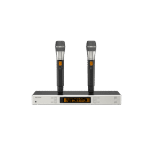 Sistema de Micrófono Inalámbrico UHF / 2 Canales / Micrófono de Mano / Frecuencia 821-942 MHz / Distancia 100 m / Salida Balanceada y No Balanceada / Sincronización Infrarroja / Recepción True Diversity