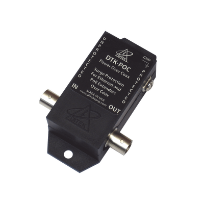 dtkpoc Protector contra Descargas Para Ethernet / Extensor PoE / Alimentación sobre Cable Coaxial / Impedancia de 75 Ohms