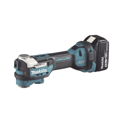 dtm-52-rtjx1 Multiherramienta Oscilante Inalámbrica de 18V, incluye 2 Baterías BL1850B de 5.0 A, Cargador DC18RC, Accesorios y Estuche Makpac