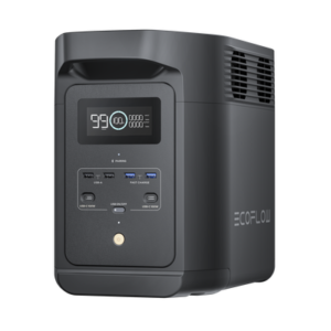 Estación de Energía Portátil de 980Wh Litio LFP / 10 Puertos AC 500 W (Max. 1000W) / 2 USB-C 100W / Cargador de Coche 10A a 12.6V / Conectividad WiFi y Bluetooth (App) / Carga Solar 500W Max.
