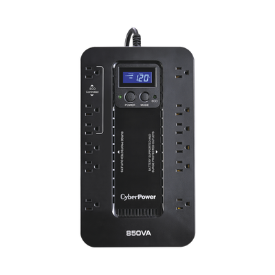 ec850lcd UPS de 850 VA/510 W, Topología Standby con Modo Ahorrador ECO, Entrada 120 Vca NEMA 5-15P, Con 12 Tomas NEMA 5-15R