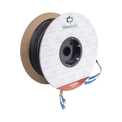 ef-100-sc Carrete de Fibra Óptica Monomodo con Conectores SC-SC Duplex, Reforzada con Kevlar, de 100 Metros (328.08 Pies)